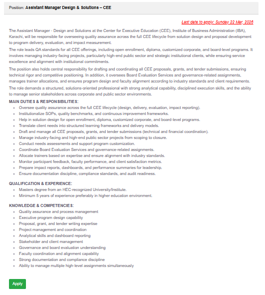 IBA Karachi Jobs 2026