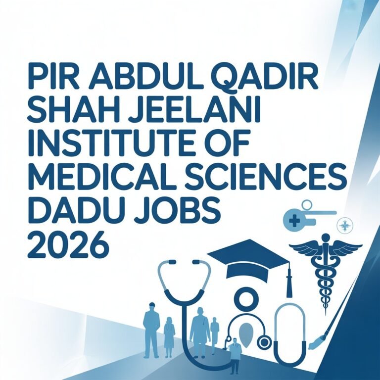 Pir Abdul Qadir Shah Jeelani Institute Of Medical Sciences Dadu Jobs 2026